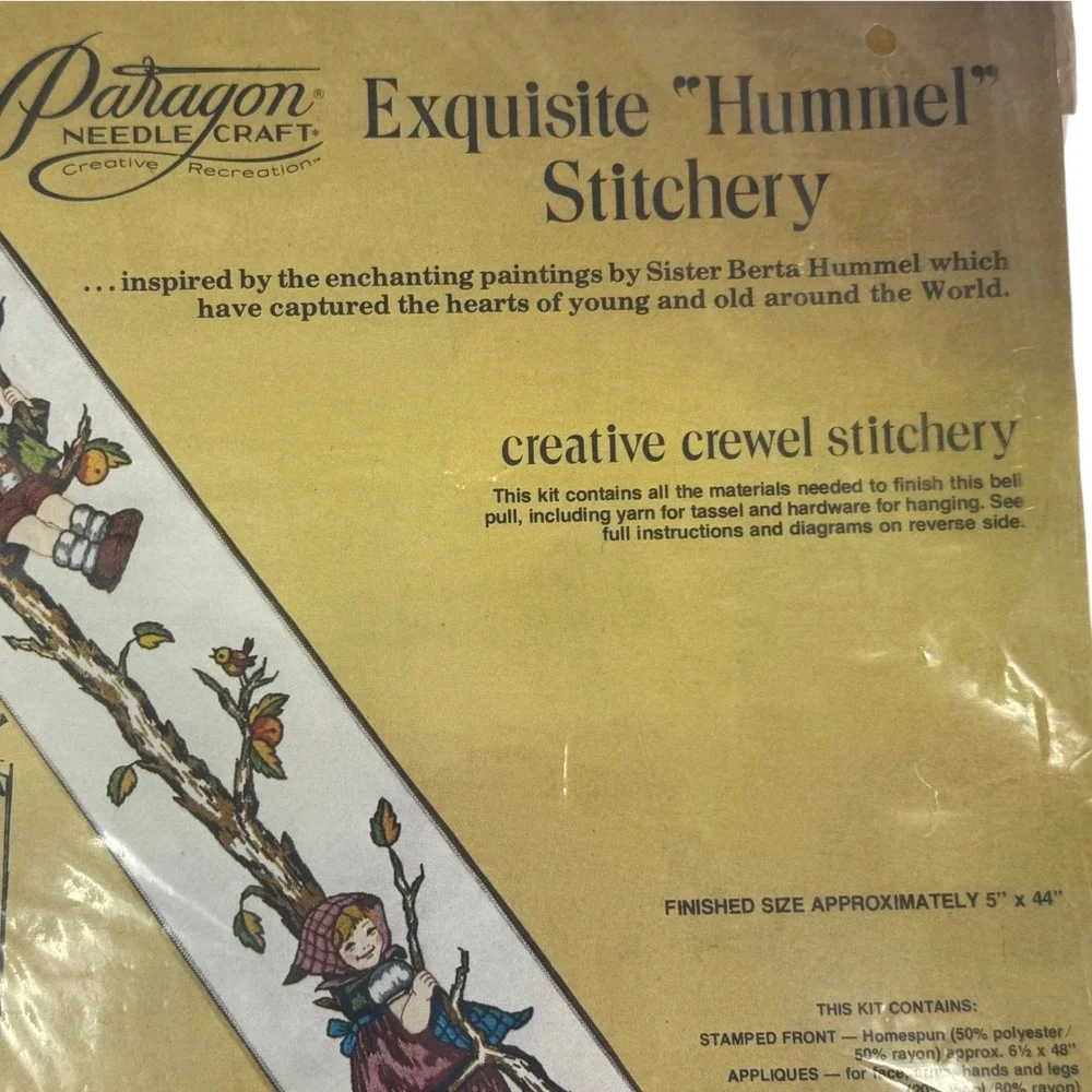 Vintage Hummel Stitchery Kit‎ 1976 Paragon Crewel Wall Hanging NOS Sealed